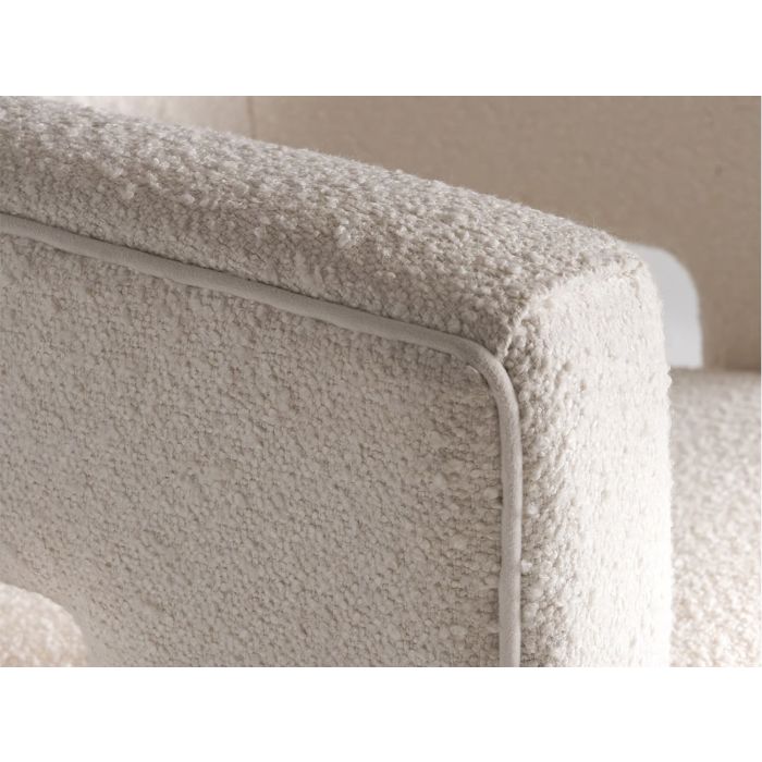 Madison Modern swivel chair in white boucle fabric