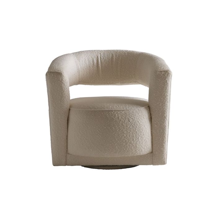 Madison Modern swivel chair in white boucle fabric