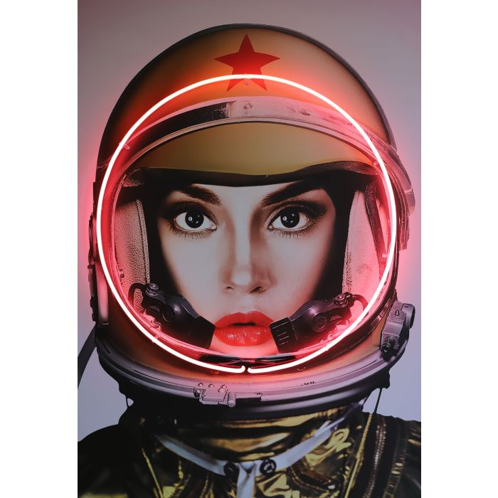 Space Girl Gold Neon Artwork 122 x 182cm