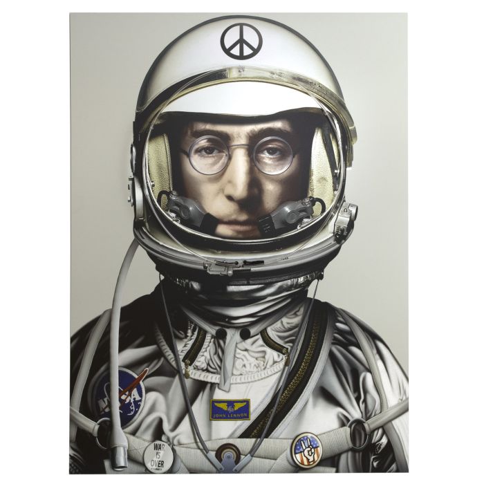 Space Man Lennon Silver Neon Artwork 133 x 182cm