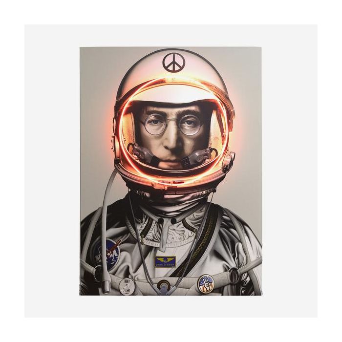 Space Man Lennon Silver Neon Artwork 109 x 150cm