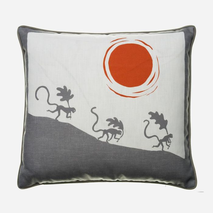 Monkey Under The hot Sun Charcoal Cushion