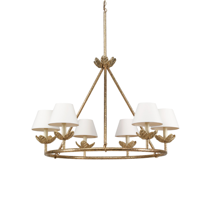 Montferrat Leaf Chandelier Brass