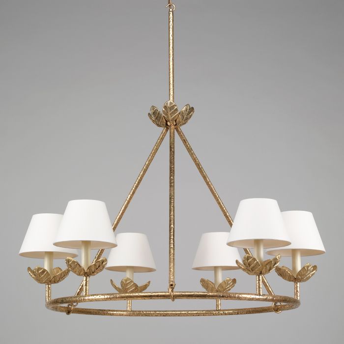 Montferrat Leaf Chandelier Brass