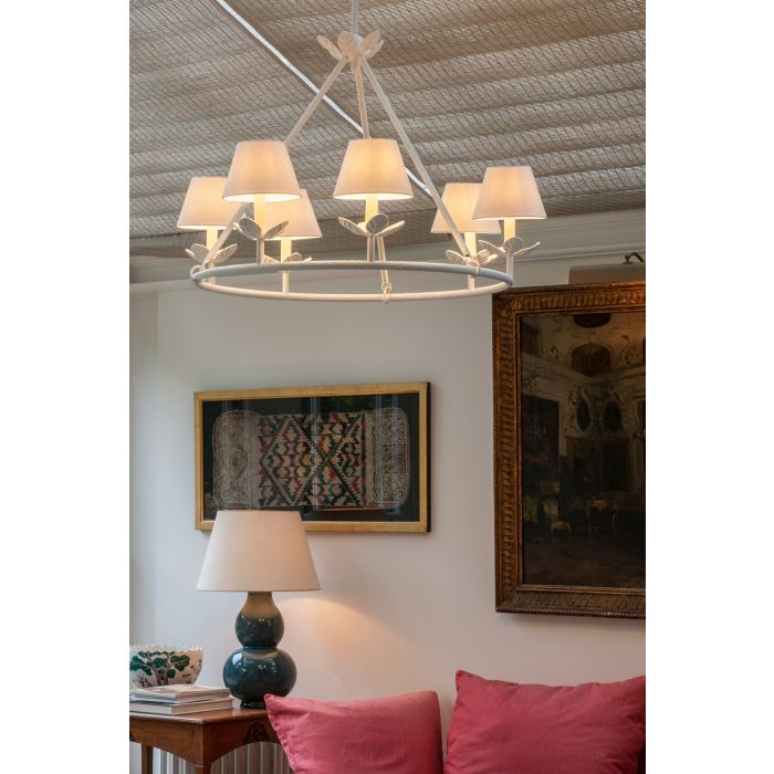 Montferrat Leaf Chandelier Chalk White