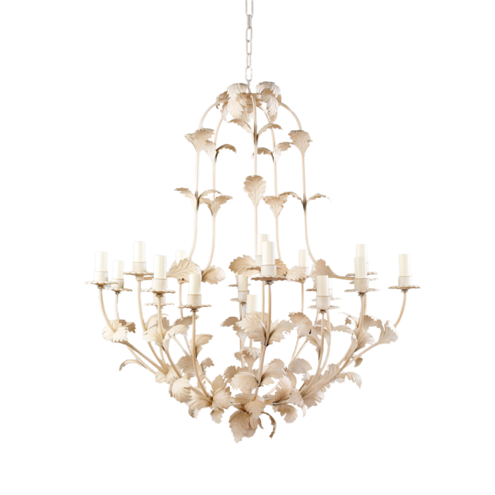 Compiegne Leaf 21-Lights Chandelier Chalk White