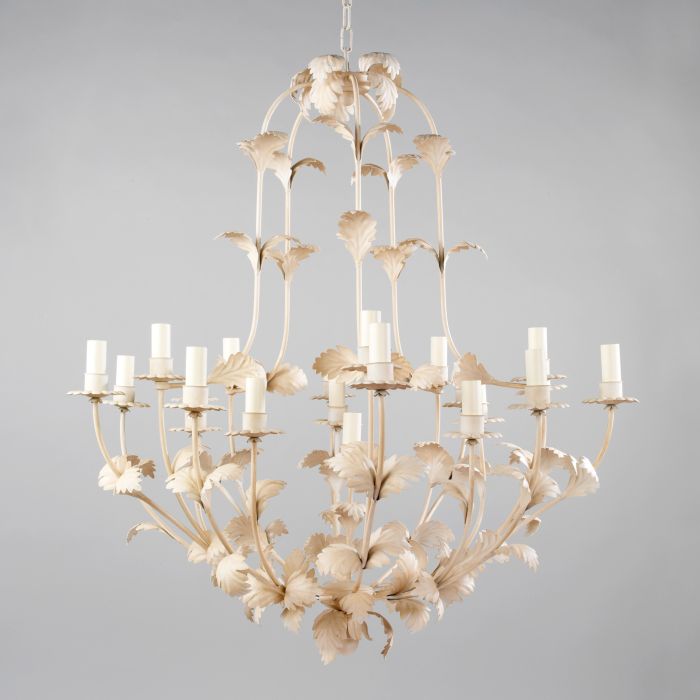 Compiegne Leaf 21-Lights Chandelier Chalk White