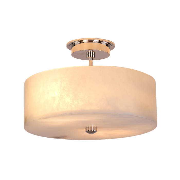 Weston Alabaster Semi Flush Light Nickel