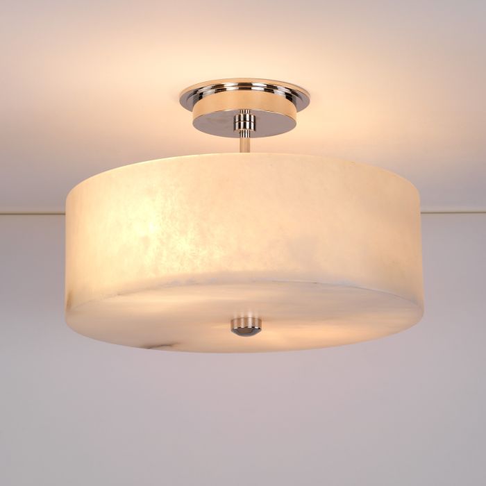 Weston Alabaster Semi Flush Light Nickel