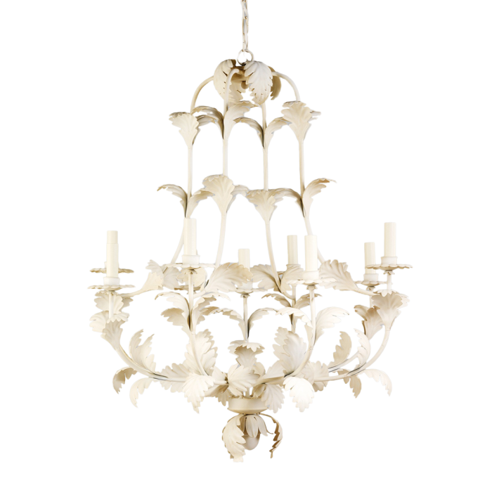 Compiegne Leaf 9-Lights Chandelier Chalk White