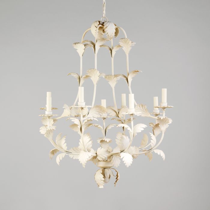 Compiegne Leaf 9-Lights Chandelier Chalk White