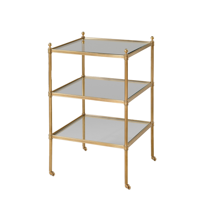 Camden Glass Etagere Brass