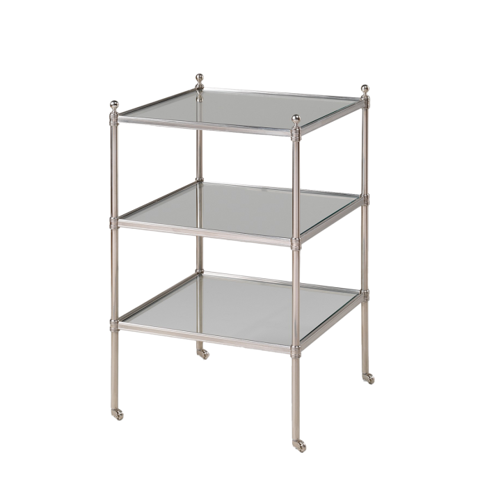 Camden Glass Etagere Nickel
