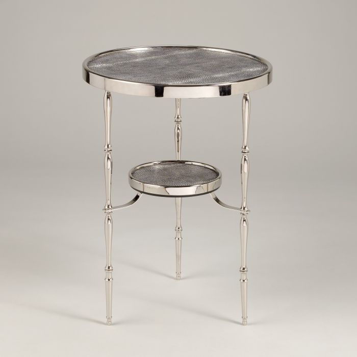 Capri Round Table Nickel Black Shagreen