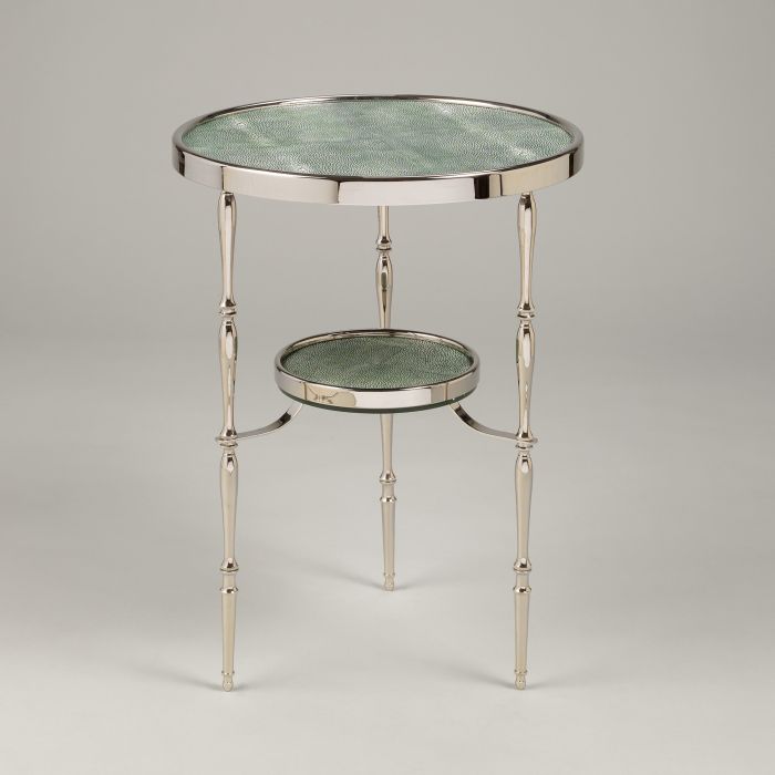 Capri Round Table Nickel Shagreen