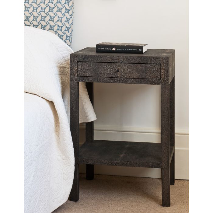 Amberley Bedside Table Brown Shagreen