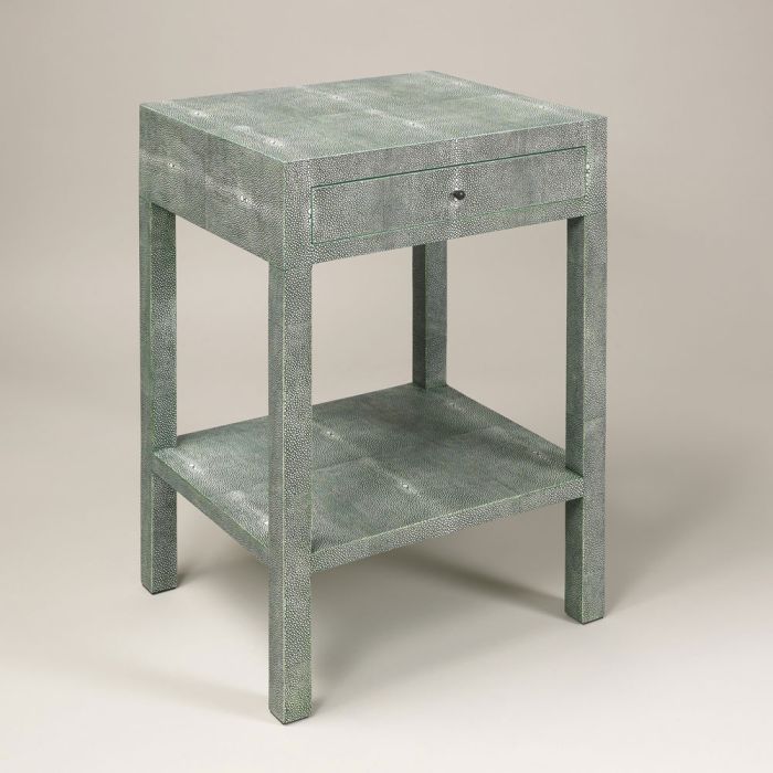 Amberley Bedside Table Green Shagreen