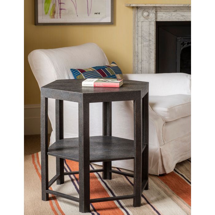 Fairmont Side Table Brown Shagreen