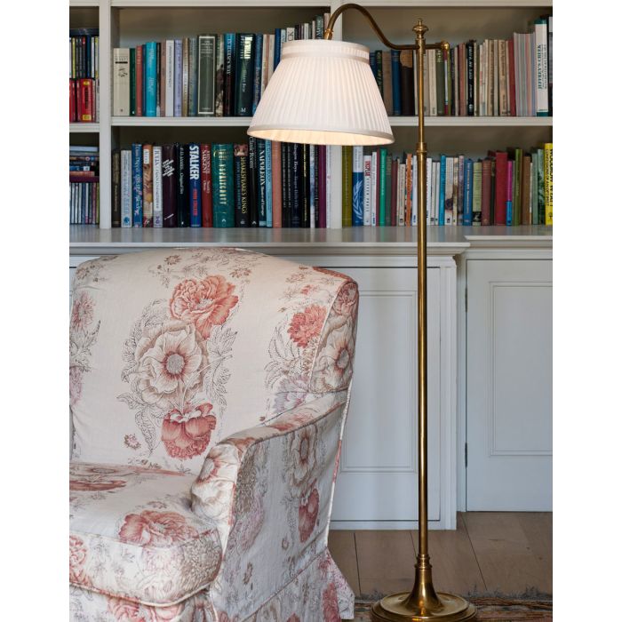 Melrose Swan Neck Floor Lamp Brass