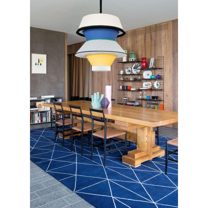 Diamond Maze Navy The Rug Company
