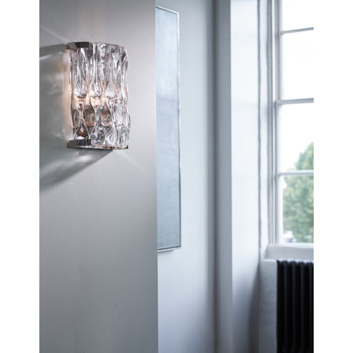 Morillon Glass Wall Light Nickel