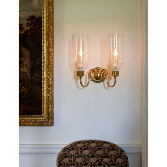 Early Georgian Storm Wall Light Brass