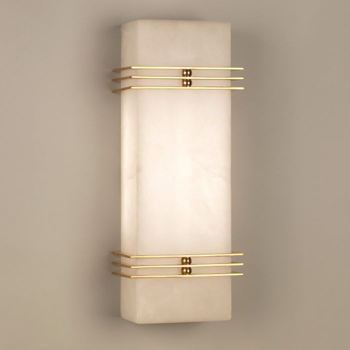 Chichester Alabaster Wall Light Brass