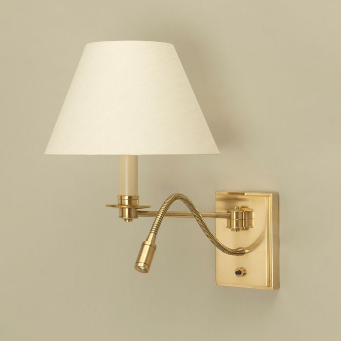 Bordon Swing Arm Reading Wall Light Brass