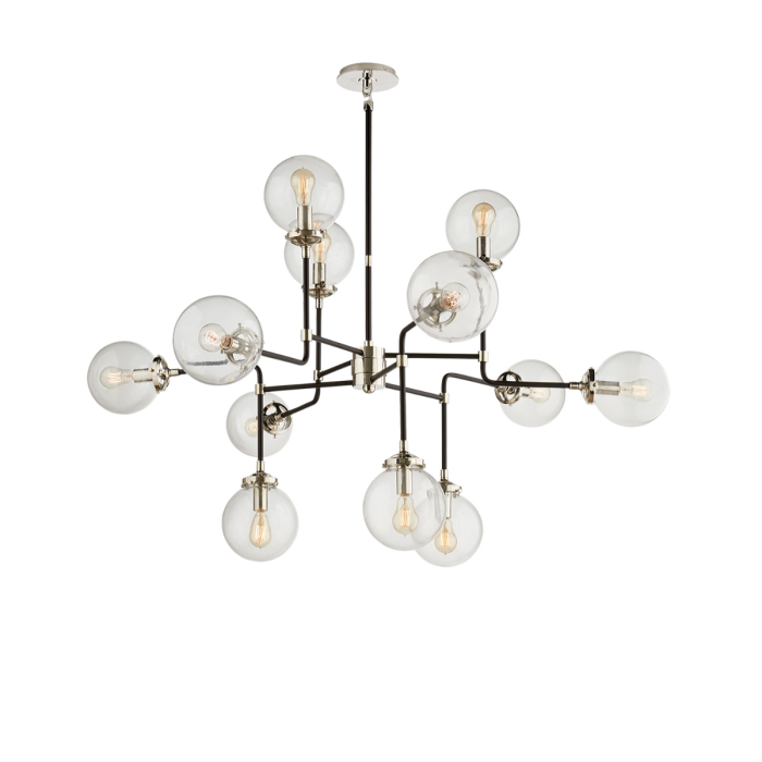 Bistro Chandelier, Polished Nickel