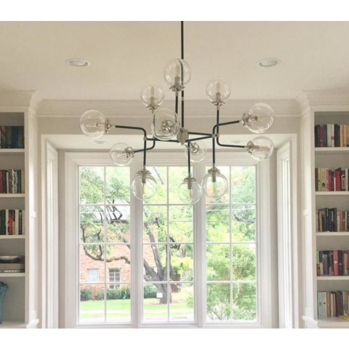 Bistro Chandelier, Polished Nickel