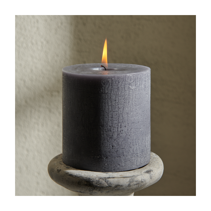 Blyton Pillar Candle 10x10 Charcoal