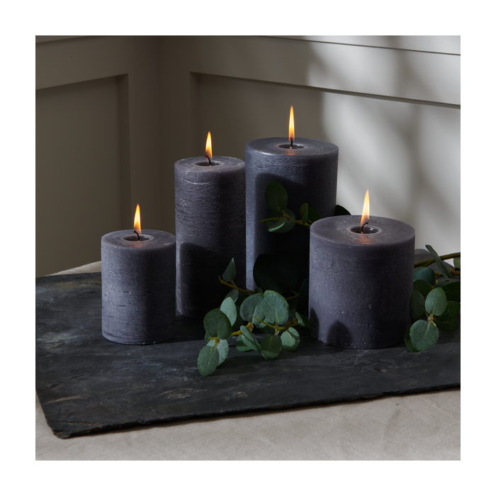 Blyton Pillar Candle 10x15 Charcoal