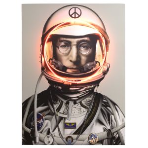 Space Man Lennon Silver Neon Artwork 109 x 150cm