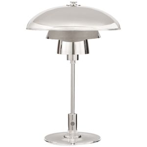 Whitman Desk Lamp Polished Nickel with White Glass Shade