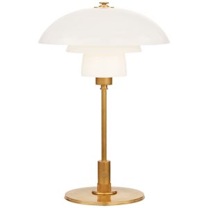 Whitman Desk Lamp Hand-Rubbed Antique Brass / White Glass Shade