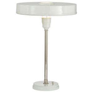 Carlo Table Lamp, Polished Nickel & Antique White