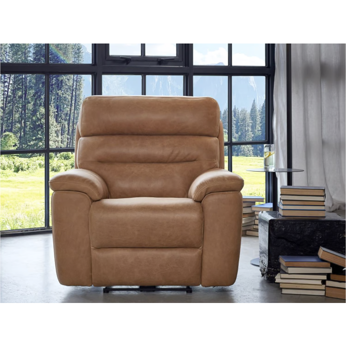  Rain Luxury tan leather recliner chair