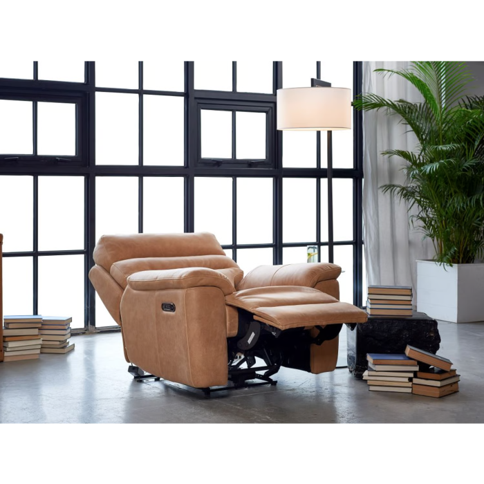  Rain Luxury tan leather recliner chair