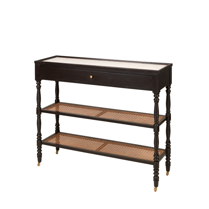 French Cane Console Table