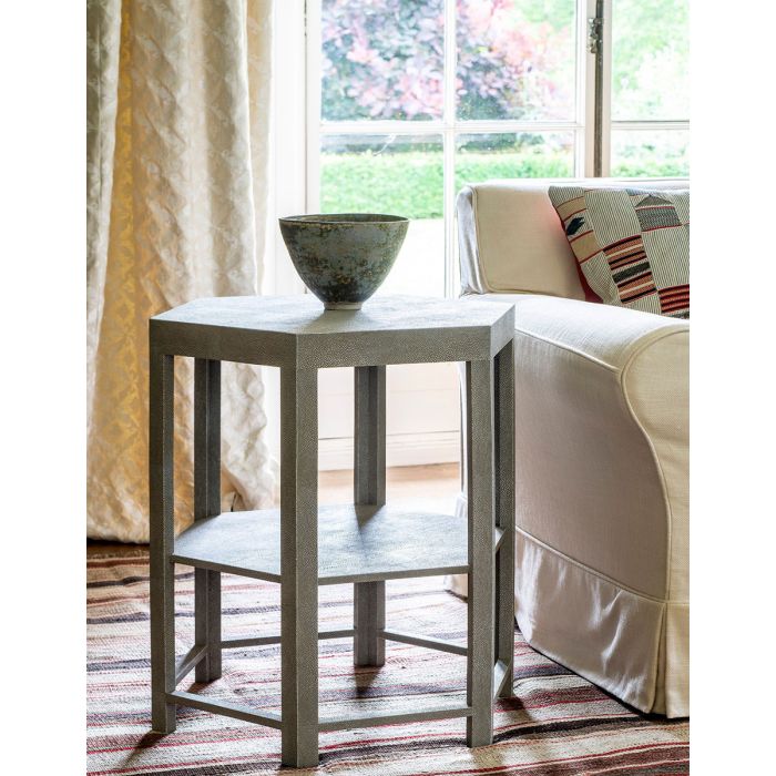 Fairmont Side Table Taupe Shagreen