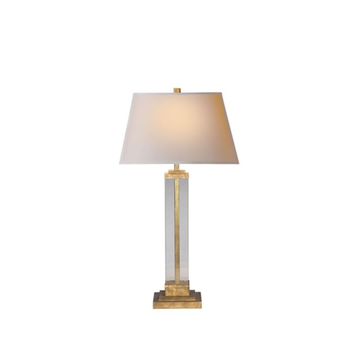 Wright Table Lamp Gilded Iron and Glass
