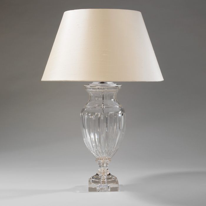 Lilford Glass Urn Table Lamp Nickel
