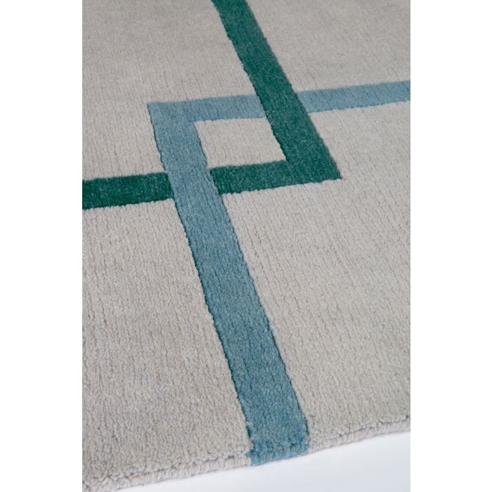 Square Chains Teal The Rug Company
