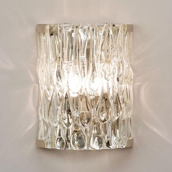 Morillon Glass Wall Light Nickel