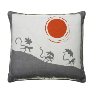 Monkey Under The hot Sun Charcoal Cushion