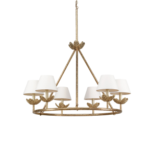 Montferrat Leaf Chandelier Brass