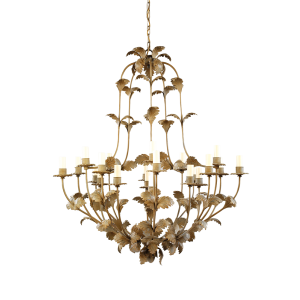 Compiegne Leaf 21-Lights Chandelier Green Painted