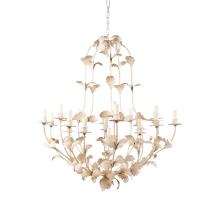 Compiegne Leaf 21-Lights Chandelier Chalk White