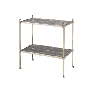 Portman Black Shagreen Etagere Nickel