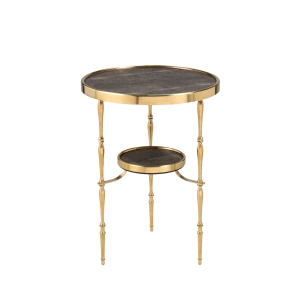 Capri Round Table Brass Brown Shagreen